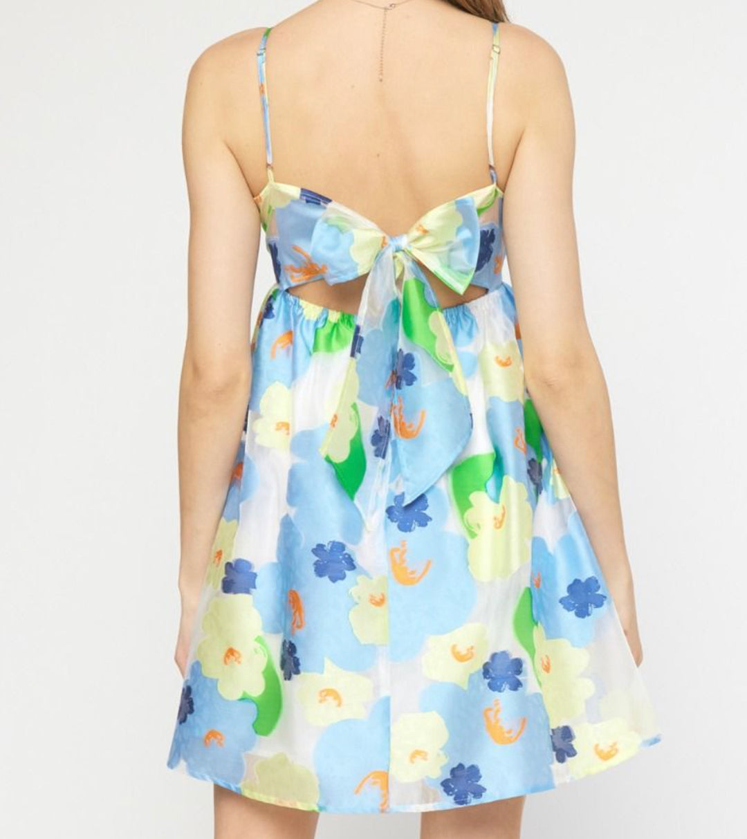 Floral Mini Dress- Blue
