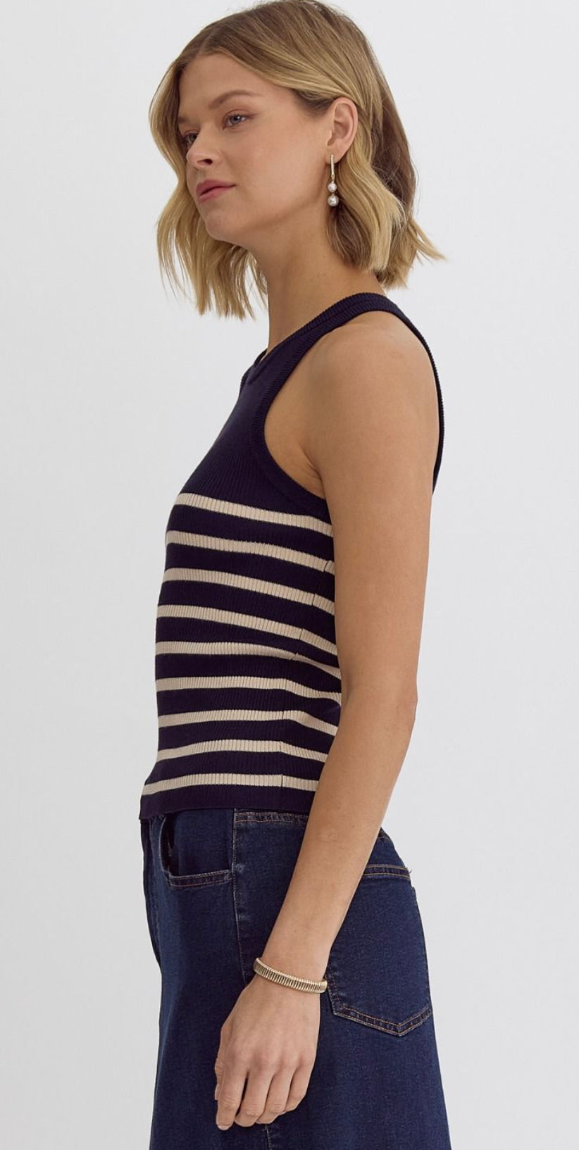 Striped Ribbed Tank Top