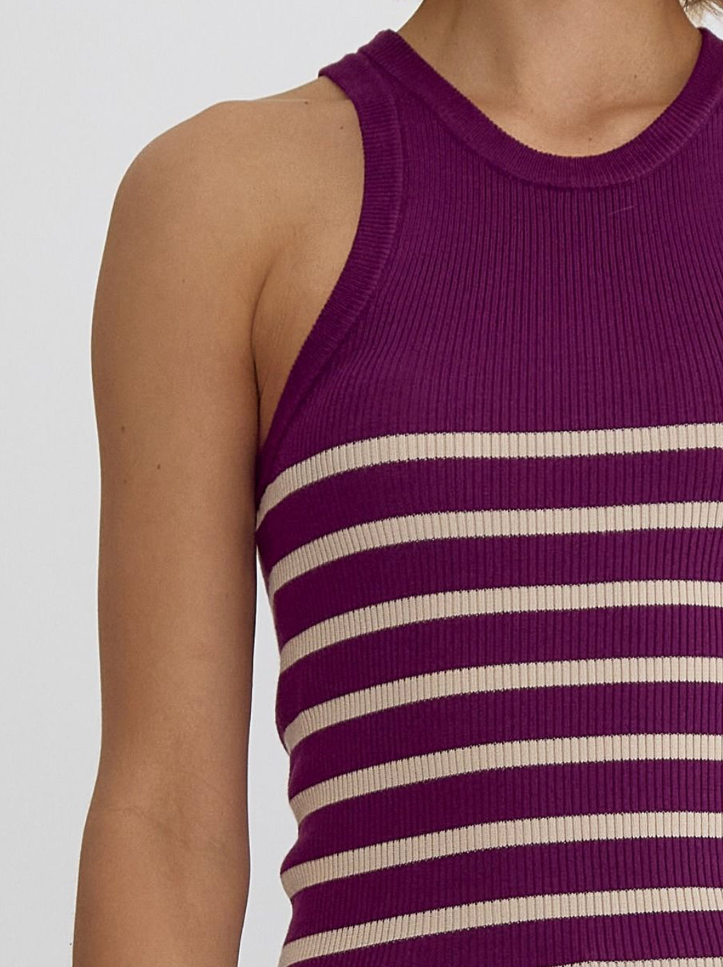 Striped Ribbed Tank Top