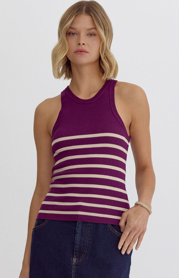 Striped Ribbed Tank Top
