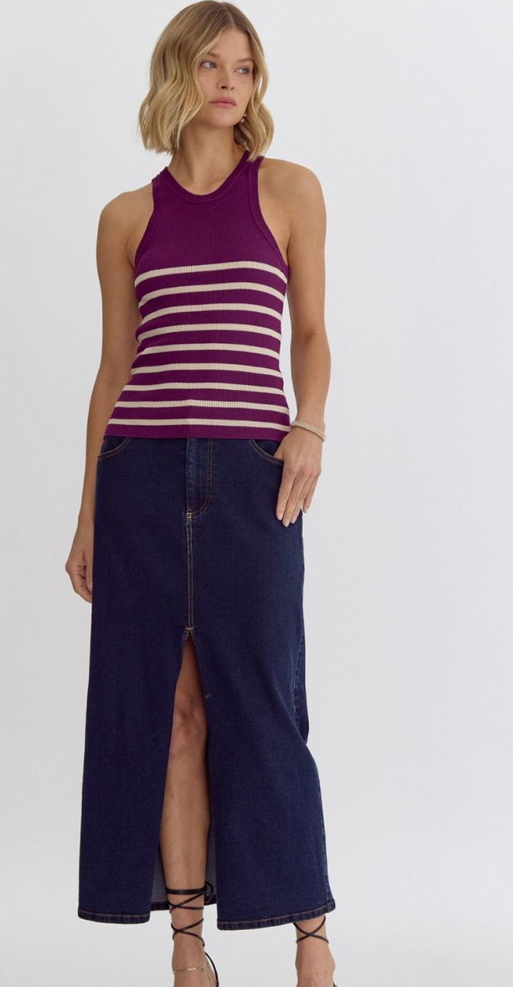 Striped Ribbed Tank Top