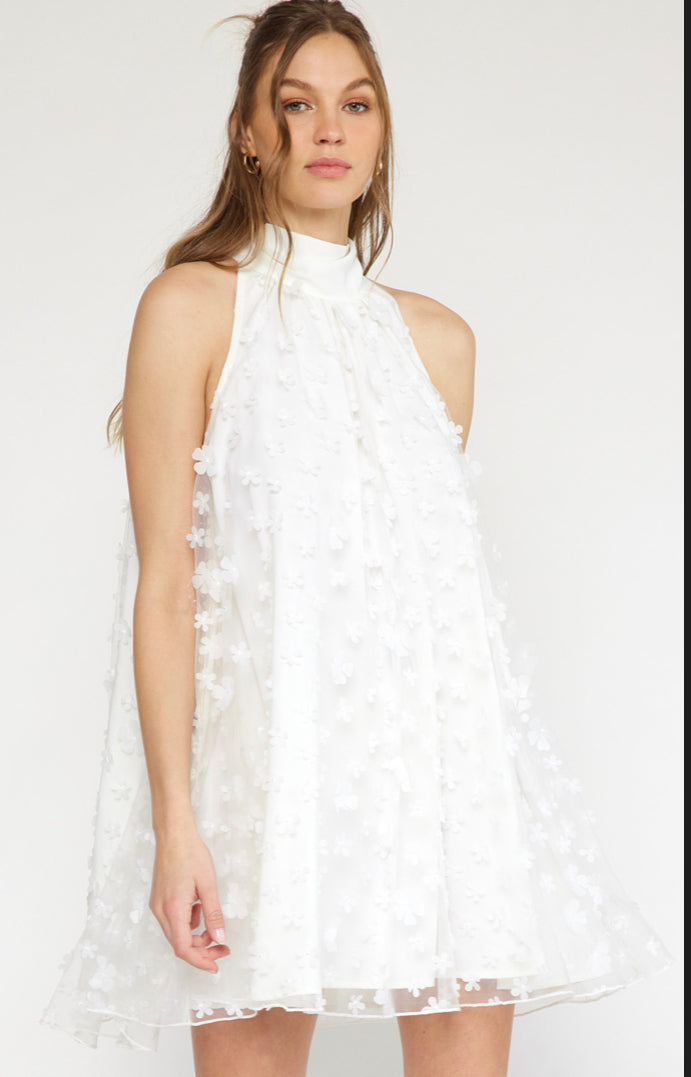 Sleeveless Mini Dress - White