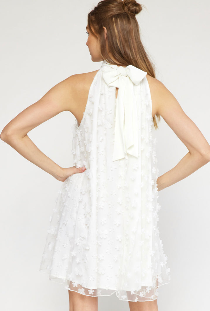 Sleeveless Mini Dress - White