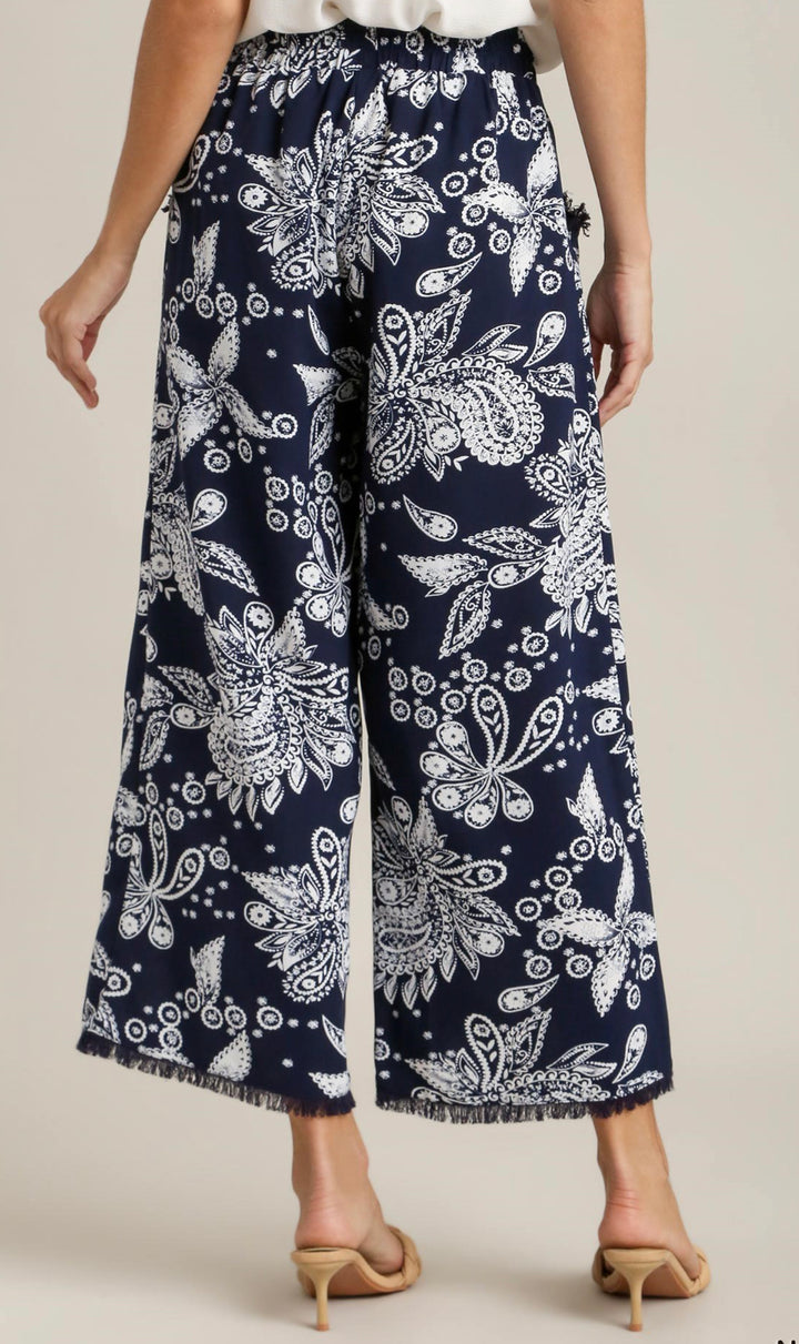 Paisley Print Wide Fit Pants