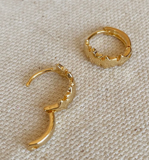 18k Gold Filled Stars Clicker Hoop Earrings